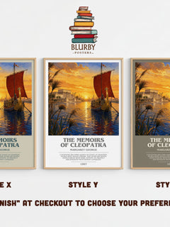 The Memoirs of Cleopatra bookish print in frame leaning in hallway – historical fiction wall art