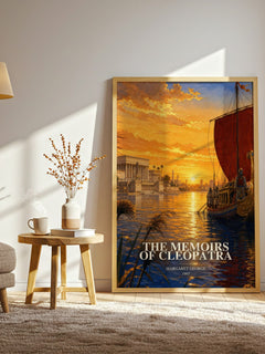 The Memoirs of Cleopatra watercolour print in frame leaning in hallway – historical fiction wall art