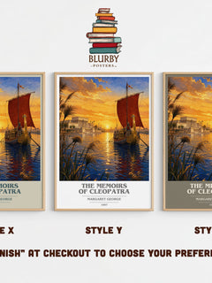 The Memoirs of Cleopatra book cover print in frame leaning in hallway – historical fiction wall art