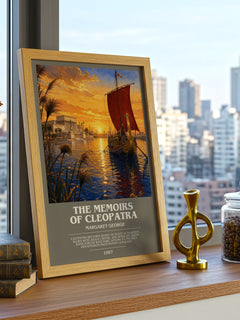 The Memoirs of Cleopatra bookish print framed by window – literary home decor