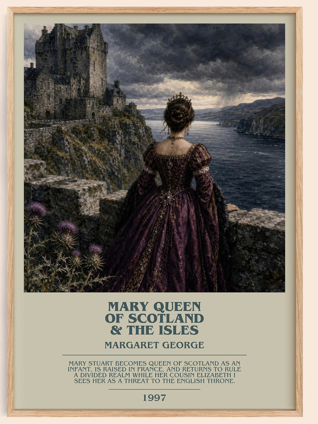 Mary Queen of Scotland & The Isles bookish book poster by Margaret George – framed literary art print