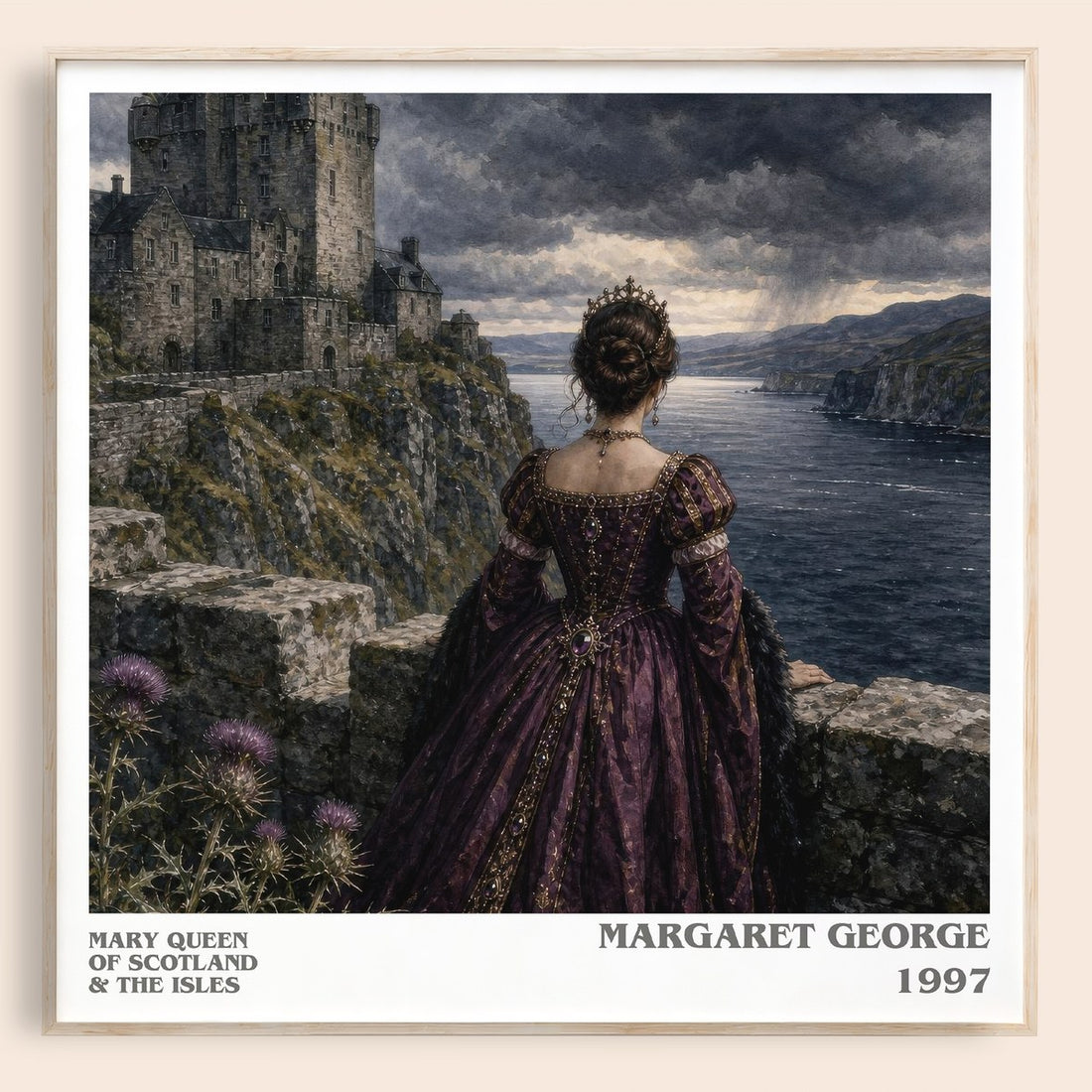 Mary Queen of Scotland & The Isles literary book poster by Margaret George – framed literary art print