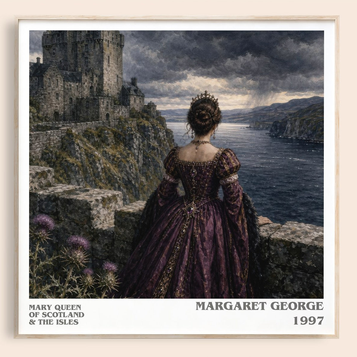Mary Queen of Scotland & The Isles literary book poster by Margaret George – framed literary art print