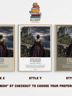 Mary Queen of Scotland & The Isles bookish print in frame leaning in hallway – historical fiction wall art
