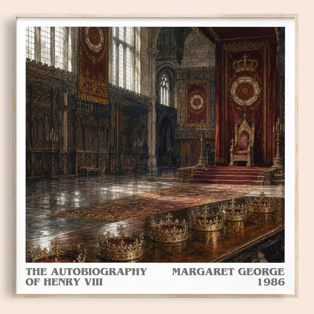 The autobiography of Henry VIII literary book poster by Margaret George – framed literary art print
