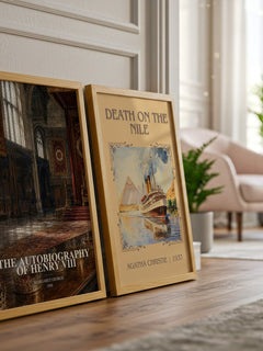 The autobiography of Henry VIII watercolour print framed by window – literary home decor