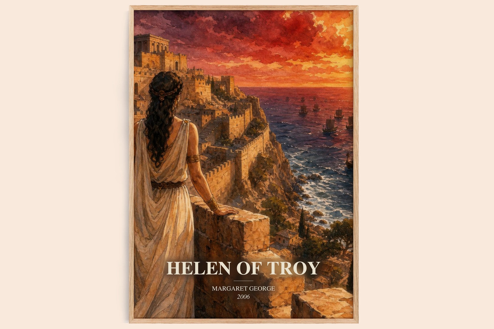 Helen of Troy Book Watercolour Illustration by Margaret George