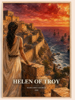 Helen of Troy watercolour book poster by Margaret George – framed literary art print