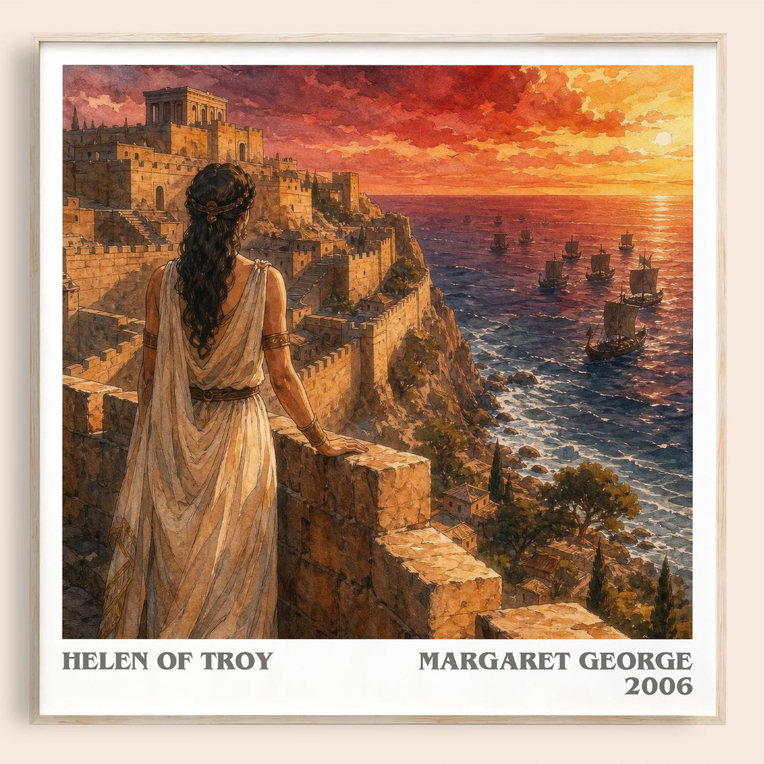 Helen of Troy literary book poster by Margaret George – framed literary art print