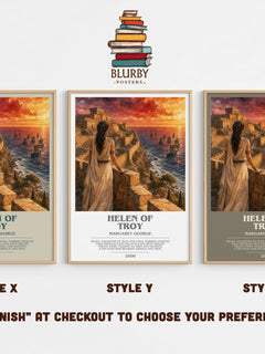 Helen of Troy bookish print in frame leaning in hallway – historical fiction wall art