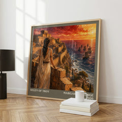 Helen of Troy literary print framed by window – literary home decor