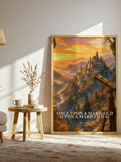 Once Upon A Marigold (Upon a Marigold #1 watercolour print in frame leaning in hallway – childrens wall art