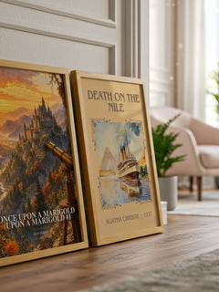 Once Upon A Marigold (Upon a Marigold #1 watercolour print framed by window – literary home decor