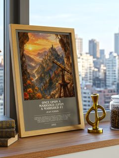 Once Upon A Marigold (Upon a Marigold #1 bookish print framed by window – literary home decor
