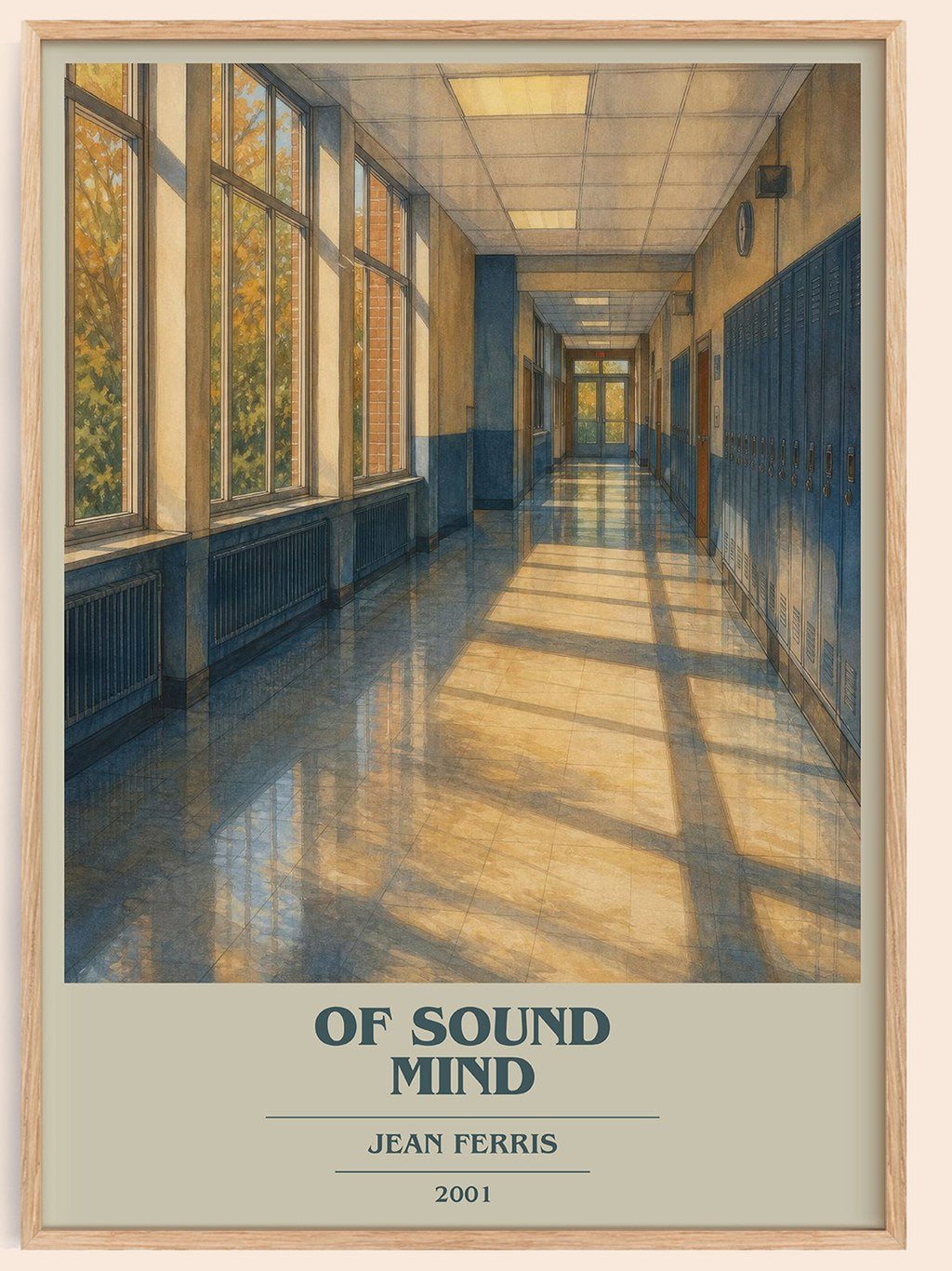 Of sound mind book cover book poster by Jean Ferris – framed literary art print