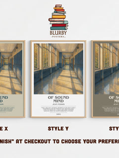Of sound mind bookish print in frame leaning in hallway – young adult wall art