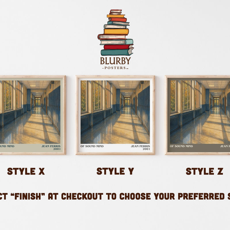 Of sound mind literary print in frame leaning in hallway – young adult wall art