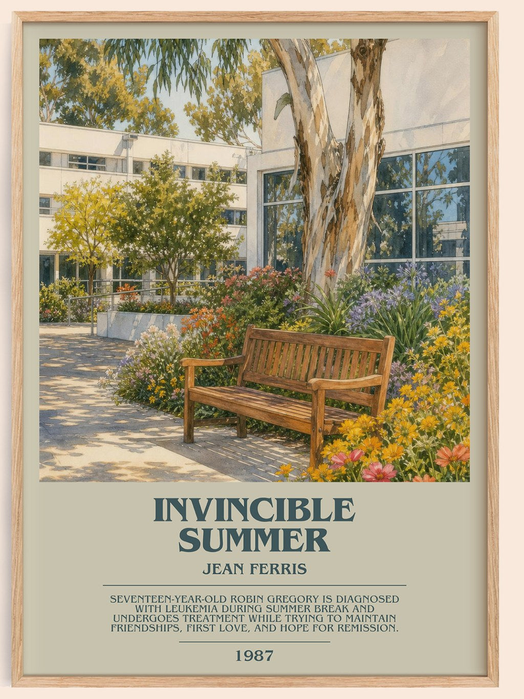 Invincible Summer bookish book poster by Jean Ferris – framed literary art print