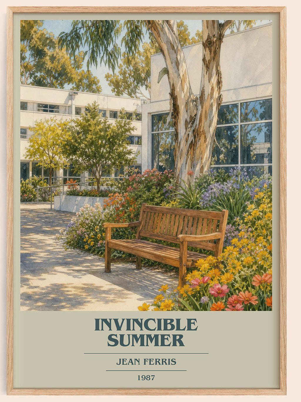 Invincible Summer book cover book poster by Jean Ferris – framed literary art print