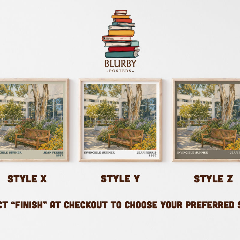 Invincible Summer literary print in frame leaning in hallway – young adult wall art