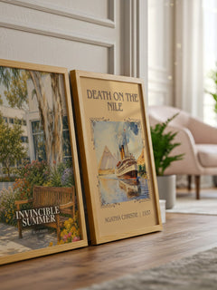Invincible Summer watercolour print framed by window – literary home decor