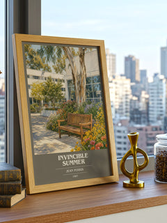 Invincible Summer book cover print framed by window – literary home decor