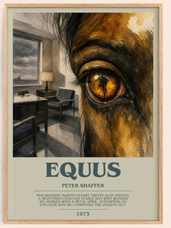 Equus bookish book poster by Peter Shaffer – framed literary art print