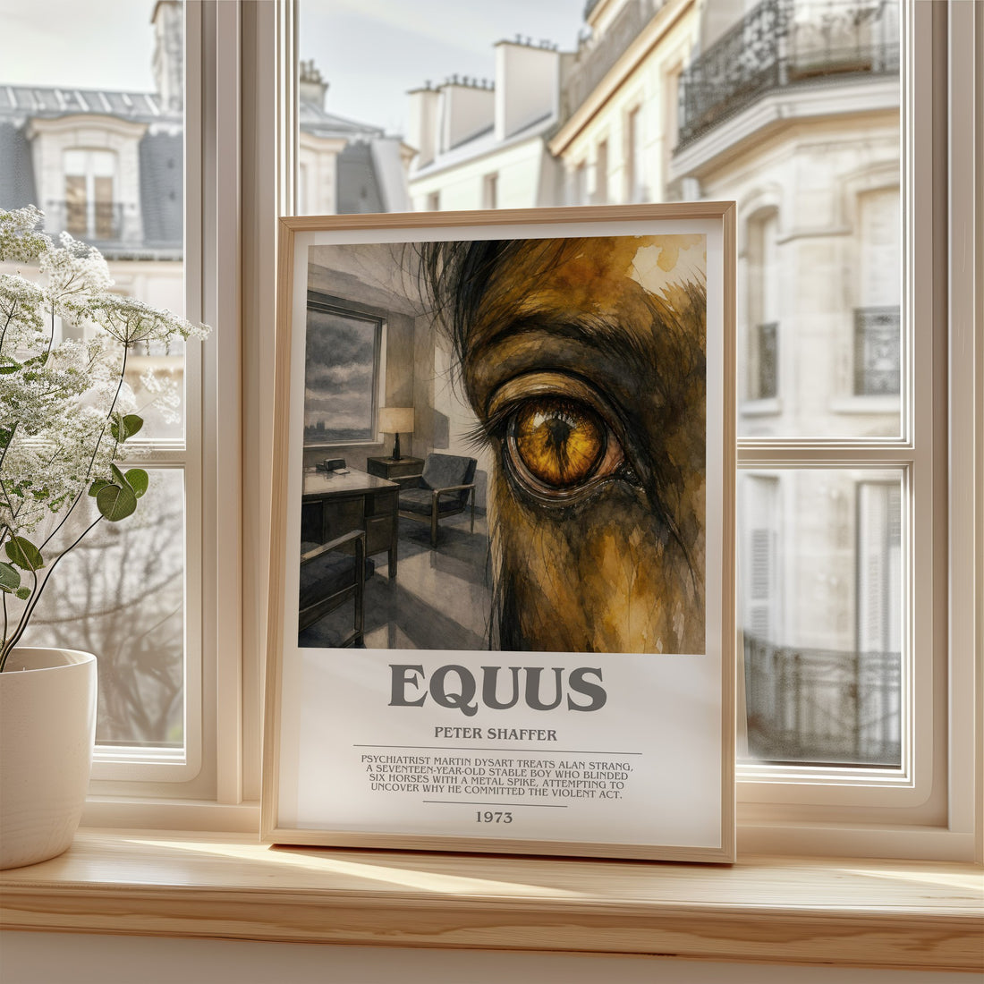 Equus bookish poster colour and style options – Peter Shaffer book art