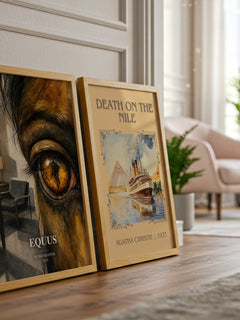 Equus watercolour print framed by window – literary home decor