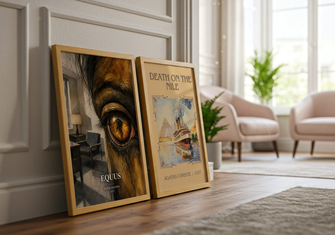 Equus watercolour print framed by window – literary home decor