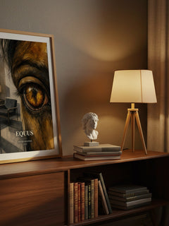 Equus watercolour print on bookshelf – Peter Shaffer fan gift
