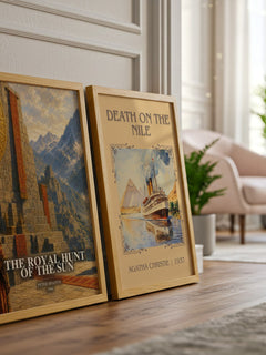 The royal hunt of the sun watercolour print framed by window – literary home decor