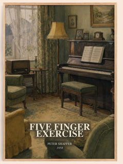 Five finger exercise watercolour book poster by Peter Shaffer – framed literary art print