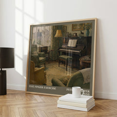 Five finger exercise literary print framed by window – literary home decor