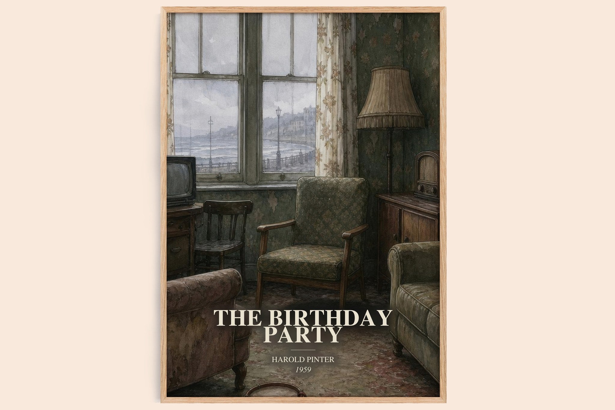 The birthday party Book Watercolour Illustration by Harold Pinter