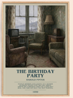 The birthday party bookish book poster by Harold Pinter – framed literary art print