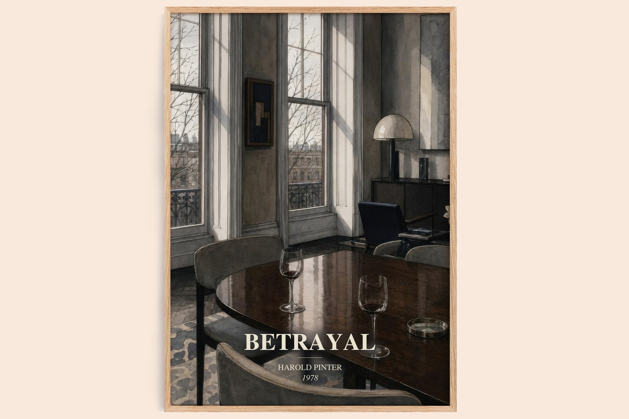 Betrayal Book Watercolour Illustration by Harold Pinter