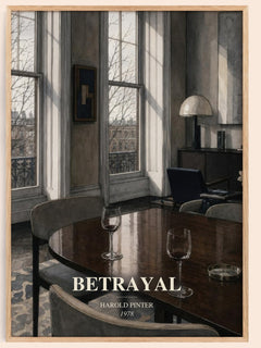 Betrayal watercolour book poster by Harold Pinter – framed literary art print