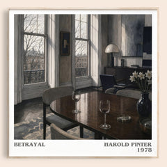 Betrayal literary book poster by Harold Pinter – framed literary art print