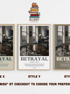 Betrayal bookish print in frame leaning in hallway – literary fiction wall art