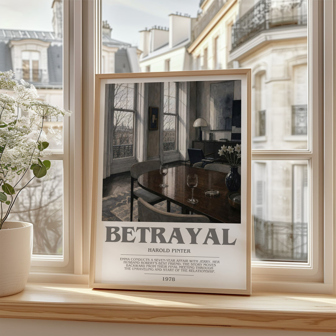 Betrayal bookish poster colour and style options – Harold Pinter book art