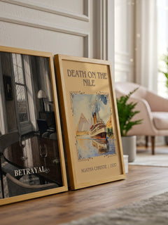 Betrayal watercolour print framed by window – literary home decor