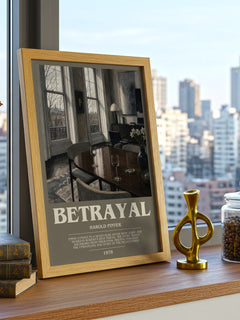 Betrayal bookish print framed by window – literary home decor