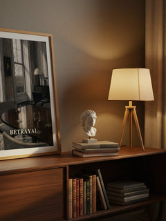 Betrayal watercolour print on bookshelf – Harold Pinter fan gift