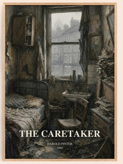 The caretaker watercolour book poster by Harold Pinter – framed literary art print