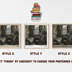 The caretaker literary print in frame leaning in hallway – literary fiction wall art