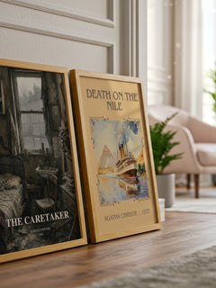 The caretaker watercolour print framed by window – literary home decor
