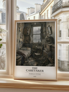 The caretaker book cover poster colour and style options – Harold Pinter book art