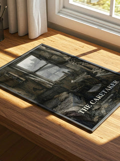 The caretaker watercolour book poster framed on wall – literary fiction wall art