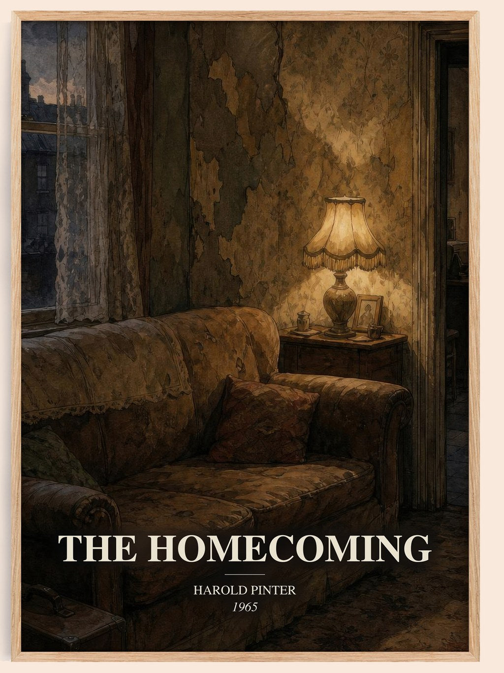 The homecoming watercolour book poster by Harold Pinter – framed literary art print
